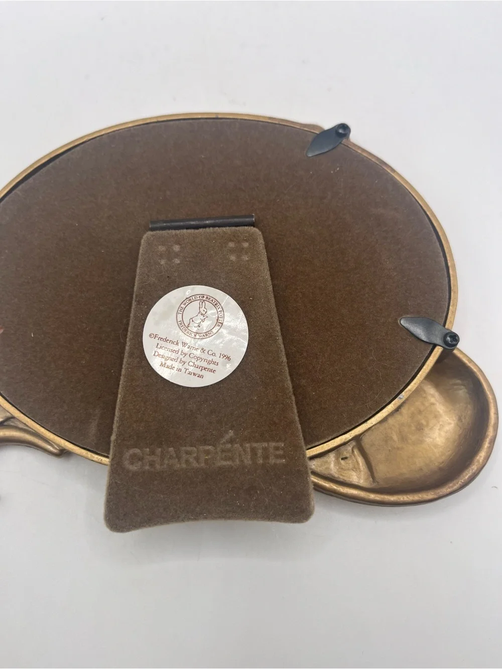1996 Charpente Beatrix Potter Peter Rabbit Picture Frame Nursery Cast Metal